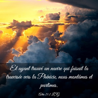 Picture 03 - Actes 21:2 LSG - Et ayant trouvé un navire qui faisait la - Bible Verse Picture