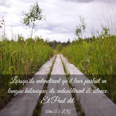 Picture 03 - Actes 22:2 LSG - Lorsqu'ils entendirent qu'il leur parlait en - Bible Verse Picture