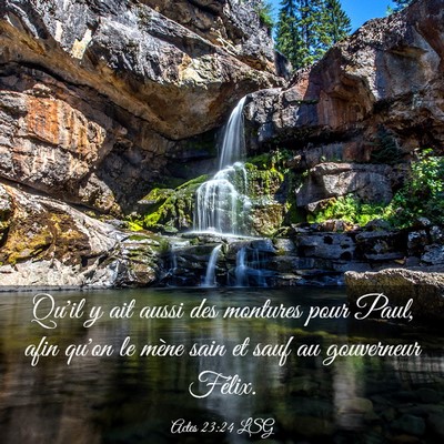 Picture 03 - Actes 23:24 LSG - Qu'il y ait aussi des montures pour Paul, afin - Bible Verse Picture