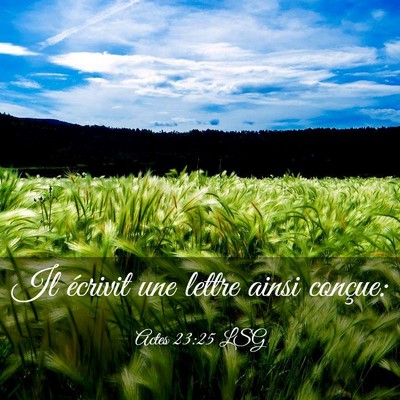 Picture 03 - Actes 23:25 LSG - Il écrivit une lettre ainsi - Bible Verse Picture