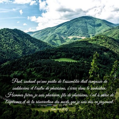 Picture 03 - Actes 23:6 LSG - Paul, sachant qu'une partie de l'assemblée - Bible Verse Picture