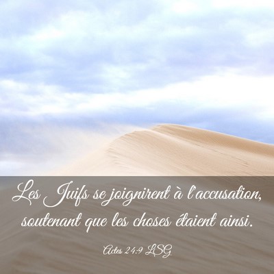 Picture 03 - Actes 24:9 LSG - Les Juifs se joignirent à l'accusation, - Bible Verse Picture