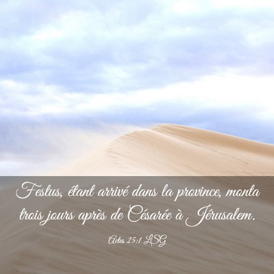Picture 03 - Actes 25:1 LSG - Festus, étant arrivé dans la province, monta - Bible Verse Picture