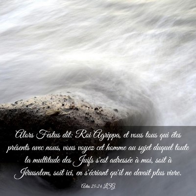 Picture 03 - Actes 25:24 LSG - Alors Festus dit: Roi Agrippa, et vous tous qui - Bible Verse Picture