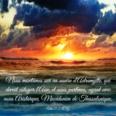 Picture 03 - Actes 27:2 LSG - Nous montâmes sur un navire d'Adramytte, qui - Bible Verse Picture