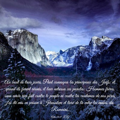 Picture 03 - Actes 28:17 LSG - Au bout de trois jours, Paul convoqua les - Bible Verse Picture