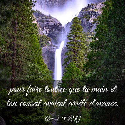 Picture 03 - Actes 4:28 LSG - pour faire tout ce que ta main et ton conseil - Bible Verse Picture