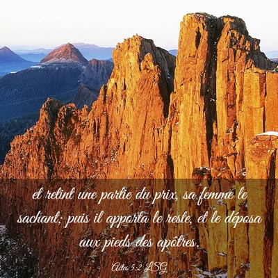 Picture 03 - Actes 5:2 LSG - et retint une partie du prix, sa femme le - Bible Verse Picture