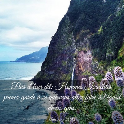 Picture 03 - Actes 5:35 LSG - Puis il leur dit: Hommes Israélites, prenez - Bible Verse Picture