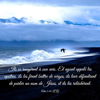 Picture 03 - Actes 5:40 LSG - Ils se rangèrent à son avis. Et ayant appelé - Bible Verse Picture