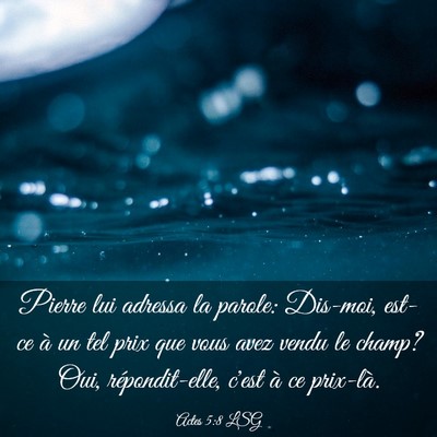 Picture 03 - Actes 5:8 LSG - Pierre lui adressa la parole: Dis-moi, est-ce à - Bible Verse Picture