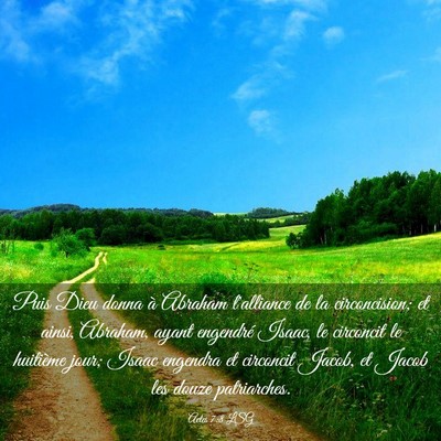 Picture 03 - Actes 7:8 LSG - Puis Dieu donna à Abraham l'alliance de la - Bible Verse Picture