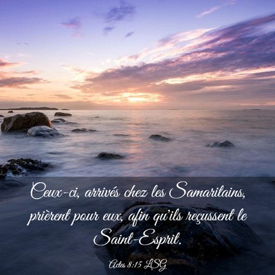 Picture 03 - Actes 8:15 LSG - Ceux-ci, arrivés chez les Samaritains, prièrent - Bible Verse Picture