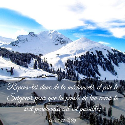 Picture 03 - Actes 8:22 LSG - Repens-toi donc de ta méchanceté, et prie le - Bible Verse Picture