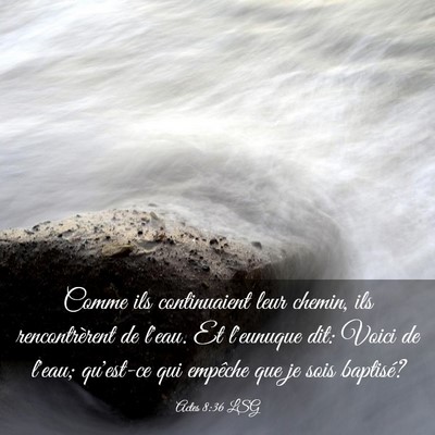 Picture 03 - Actes 8:36 LSG - Comme ils continuaient leur chemin, ils - Bible Verse Picture