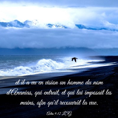 Picture 03 - Actes 9:12 LSG - et il a vu en vision un homme du nom d'Ananias, - Bible Verse Picture