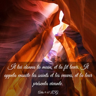 Picture 03 - Actes 9:41 LSG - Il lui donna la main, et la fit lever. Il appela - Bible Verse Picture