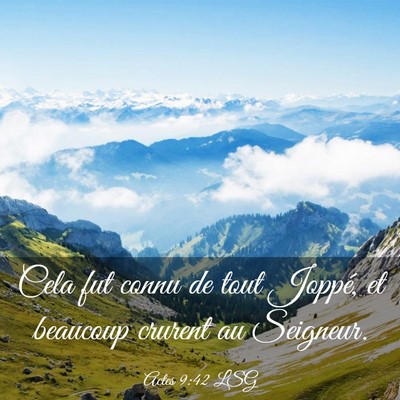 Picture 03 - Actes 9:42 LSG - Cela fut connu de tout Joppé, et beaucoup - Bible Verse Picture