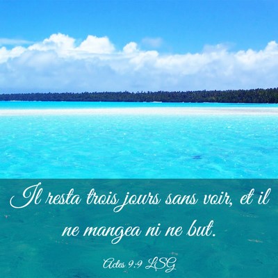 Picture 03 - Actes 9:9 LSG - Il resta trois jours sans voir, et il ne mangea - Bible Verse Picture