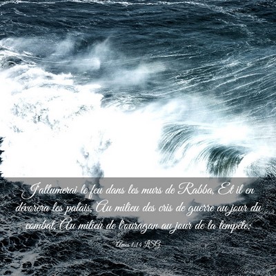 Picture 03 - Amos 1:14 LSG - J'allumerai le feu dans les murs de Rabba, Et il - Bible Verse Picture