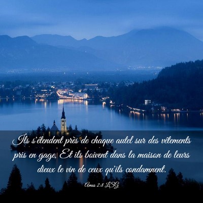 Picture 03 - Amos 2:8 LSG - Ils s'étendent près de chaque autel sur des - Bible Verse Picture