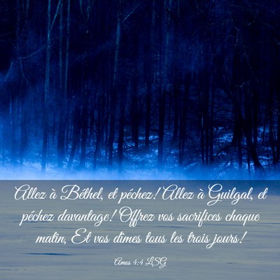 Picture 03 - Amos 4:4 LSG - Allez à Béthel, et péchez! Allez à Guilgal, - Bible Verse Picture