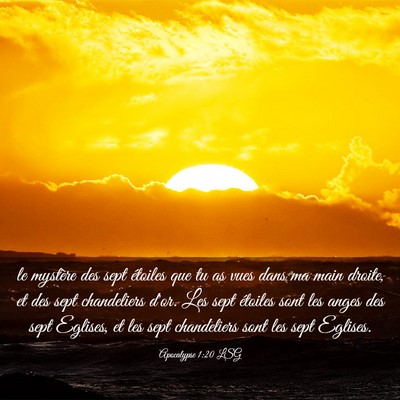 Picture 03 - Apocalypse 1:20 LSG - le mystère des sept étoiles que tu as vues dans - Bible Verse Picture