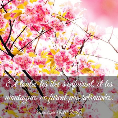 Picture 03 - Apocalypse 16:20 LSG - Et toutes les îles s'enfuirent, et les montagnes - Bible Verse Picture