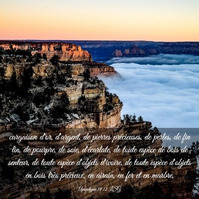 Picture 03 - Apocalypse 18:12 LSG - cargaison d'or, d'argent, de pierres précieuses, - Bible Verse Picture