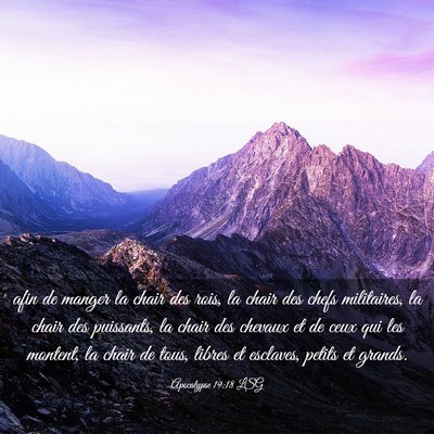 Picture 03 - Apocalypse 19:18 LSG - afin de manger la chair des rois, la chair des - Bible Verse Picture