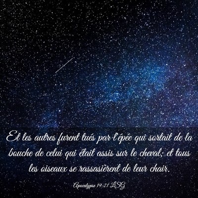 Picture 03 - Apocalypse 19:21 LSG - Et les autres furent tués par l'épée qui - Bible Verse Picture