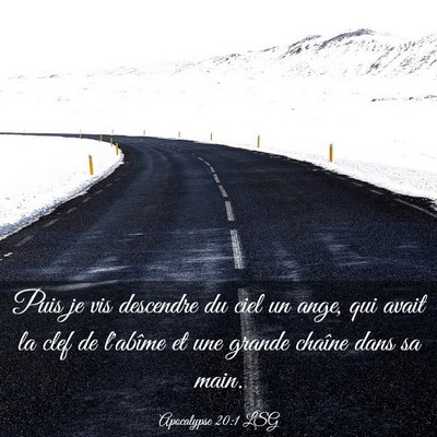 Picture 03 - Apocalypse 20:1 LSG - Puis je vis descendre du ciel un ange, qui avait - Bible Verse Picture
