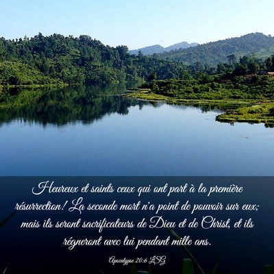 Picture 03 - Apocalypse 20:6 LSG - Heureux et saints ceux qui ont part à la - Bible Verse Picture
