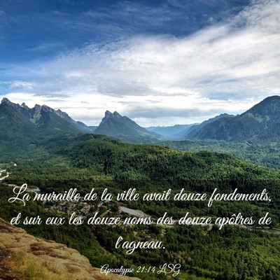 Picture 03 - Apocalypse 21:14 LSG - La muraille de la ville avait douze fondements, - Bible Verse Picture