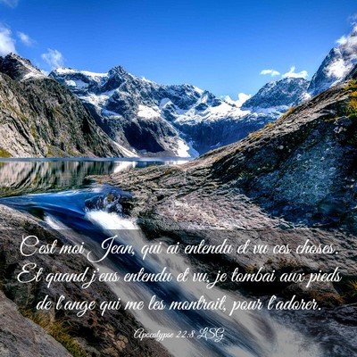 Picture 03 - Apocalypse 22:8 LSG - C'est moi Jean, qui ai entendu et vu ces choses. - Bible Verse Picture