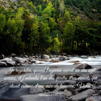 Picture 03 - Apocalypse 6:1 LSG - Je regardai, quand l'agneau ouvrit un des sept - Bible Verse Picture