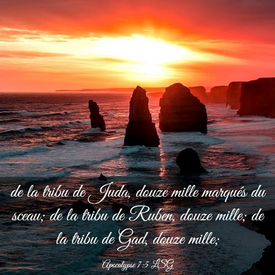 Picture 03 - Apocalypse 7:5 LSG - de la tribu de Juda, douze mille marqués du - Bible Verse Picture