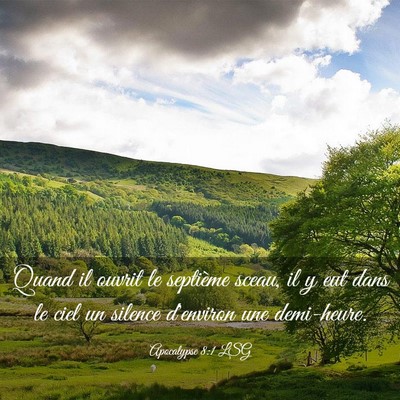 Picture 03 - Apocalypse 8:1 LSG - Quand il ouvrit le septième sceau, il y eut dans - Bible Verse Picture