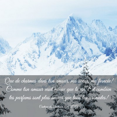 Picture 03 - Cantique des Cantiques 4:10 LSG - Que de charmes dans ton amour, ma soeur, ma - Bible Verse Picture