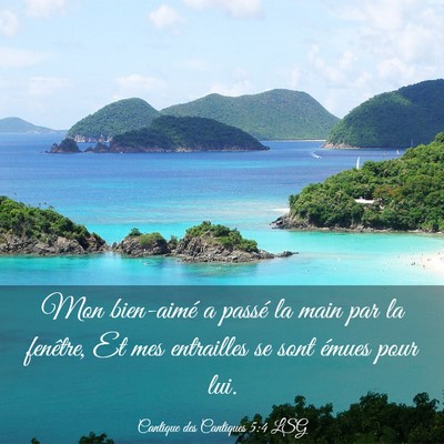 Picture 03 - Cantique des Cantiques 5:4 LSG - Mon bien-aimé a passé la main par la fenêtre, - Bible Verse Picture