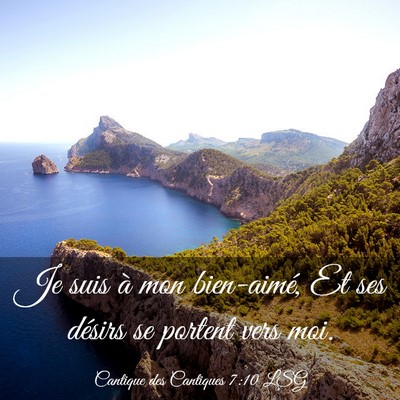 Picture 03 - Cantique des Cantiques 7:10 LSG - Je suis à mon bien-aimé, Et ses désirs se - Bible Verse Picture