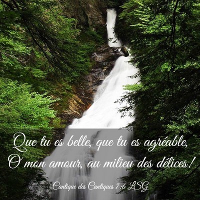 Picture 03 - Cantique des Cantiques 7:6 LSG - Que tu es belle, que tu es agréable, O mon - Bible Verse Picture