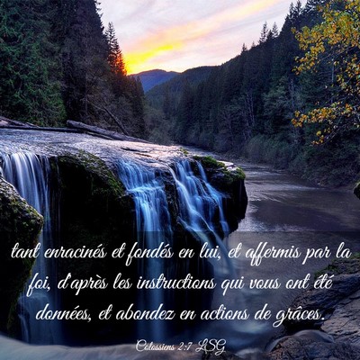 Picture 03 - Colossiens 2:7 LSG - tant enracinés et fondés en lui, et affermis - Bible Verse Picture