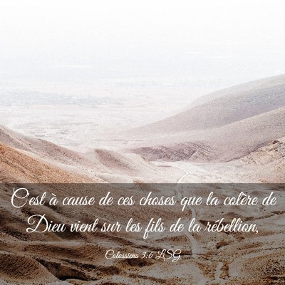 Picture 03 - Colossiens 3:6 LSG - C'est à cause de ces choses que la colère de - Bible Verse Picture