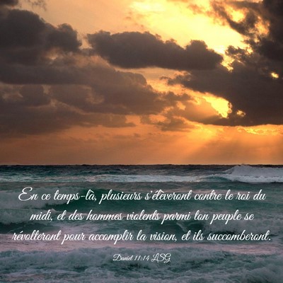 Picture 03 - Daniel 11:14 LSG - En ce temps-là, plusieurs s'élèveront contre - Bible Verse Picture