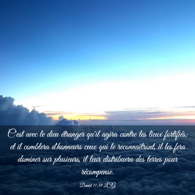 Picture 03 - Daniel 11:39 LSG - C'est avec le dieu étranger qu'il agira contre - Bible Verse Picture