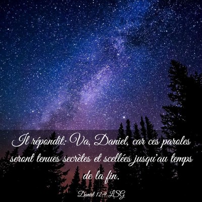Picture 03 - Daniel 12:9 LSG - Il répondit: Va, Daniel, car ces paroles seront - Bible Verse Picture