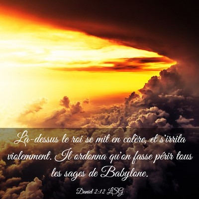 Picture 03 - Daniel 2:12 LSG - Là-dessus le roi se mit en colère, et s'irrita - Bible Verse Picture