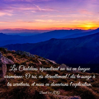 Picture 03 - Daniel 2:4 LSG - Les Chaldéens répondirent au roi en langue - Bible Verse Picture