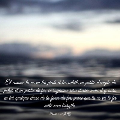 Picture 03 - Daniel 2:41 LSG - Et comme tu as vu les pieds et les orteils en - Bible Verse Picture